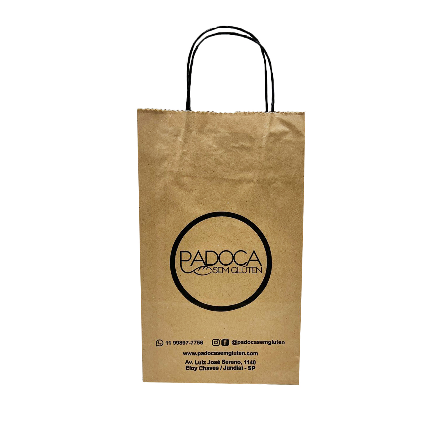 Sacola Kraft c/ Alça (18 x 10,5 x 32 cm) Personalizada