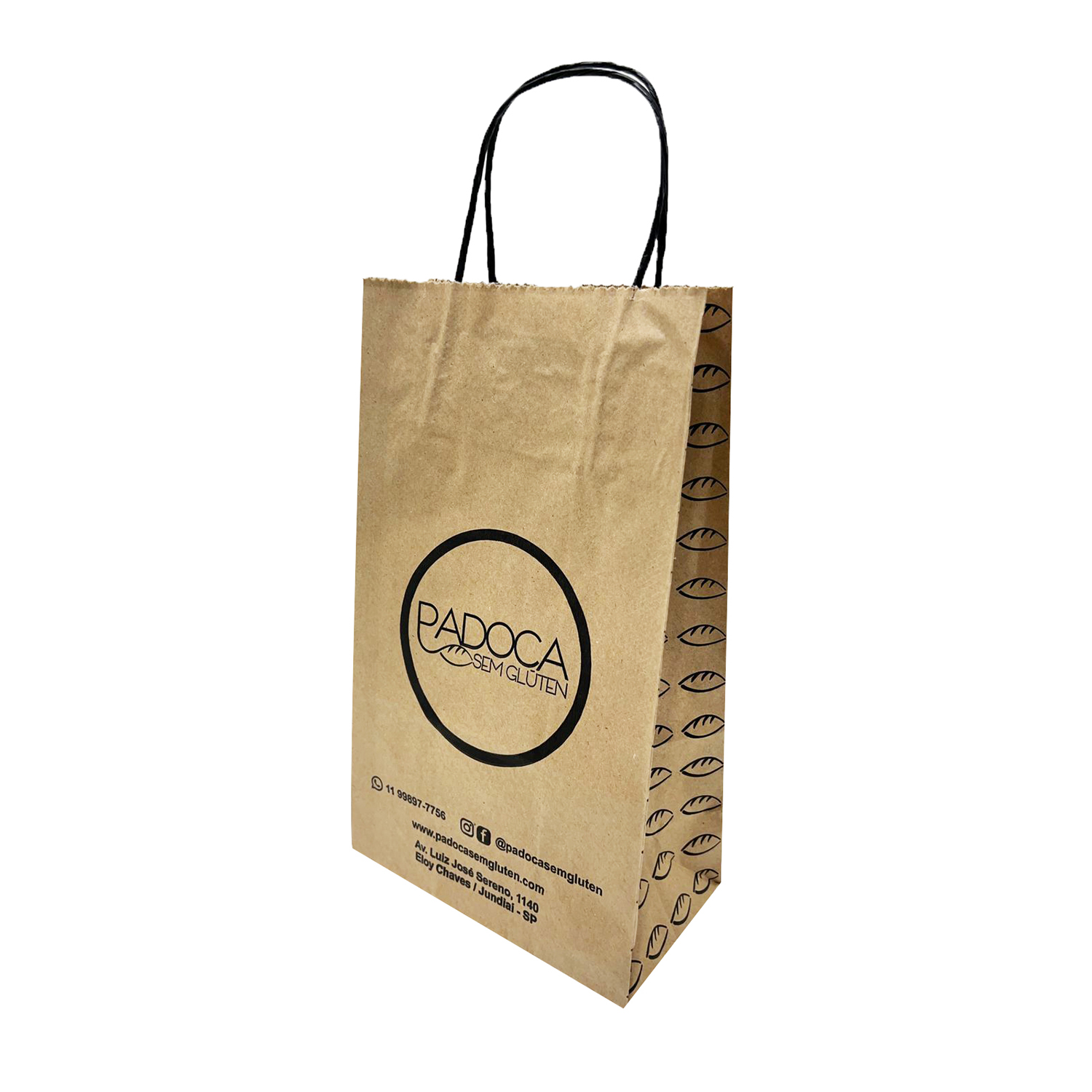 Sacola Kraft c/ Alça (18 x 10,5 x 32 cm) Personalizada