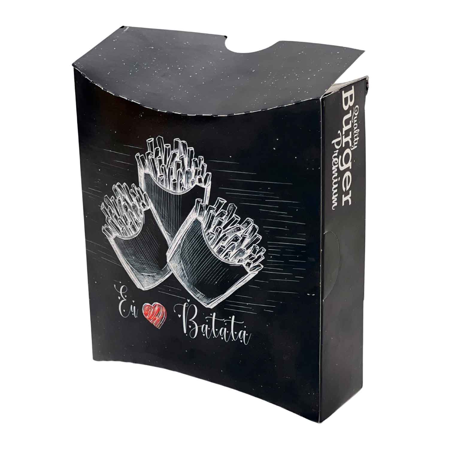Caixa | Embalagem para Batata Frita Delivery PRETO - 50 unidades