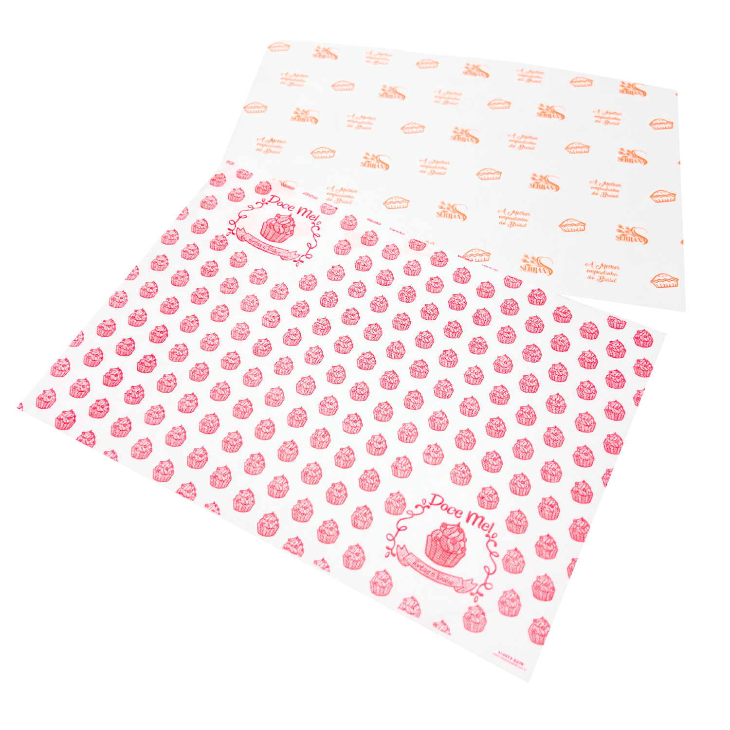 Papel Folha Antigordura 38 gr P/ doces e Alimentos (14 x 20 cm) Personalizada - 40 Mil