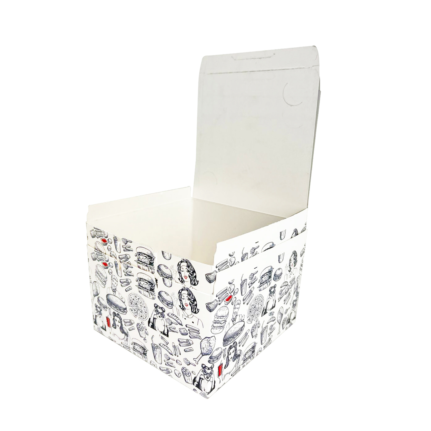 Embalagem Lanche Gourmet Linha Artesanal Empilhavel (12,4 x 12 x 7,6 cm) - 100 Unidades