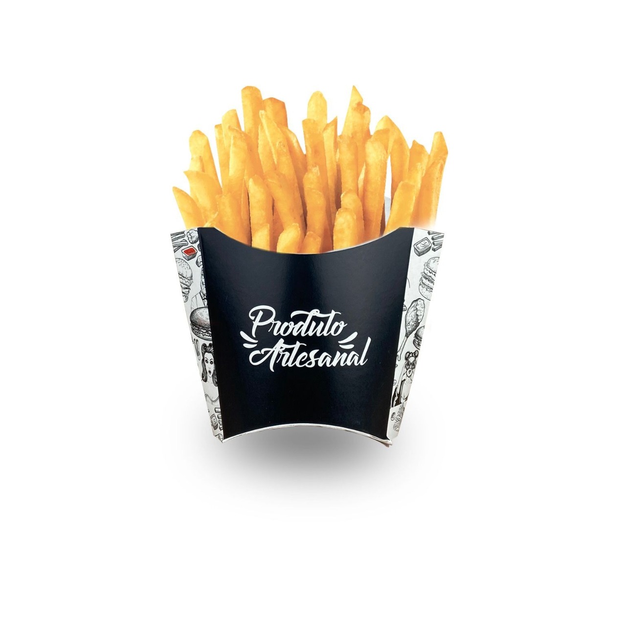 Embalagem p/ Batata Fritas 120 Gramas I Montagem Automática Linha Artesanal - 100 Unidades