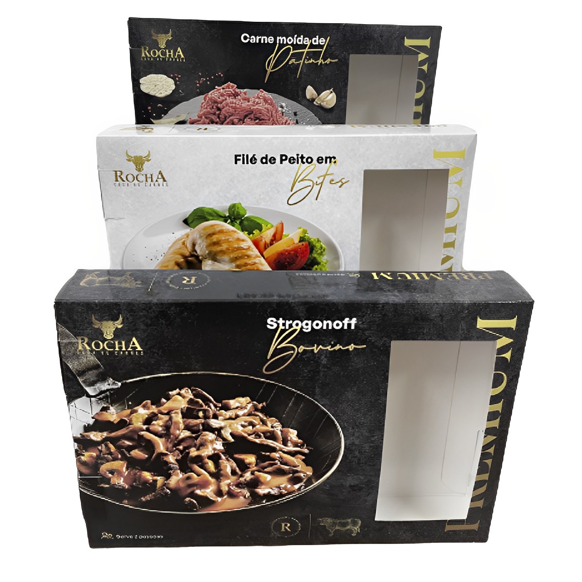 Embalagem p/ Carnes Congeladas c/ Laminação interna e externa (22 x 15 x 3,6 cm) Personalizada