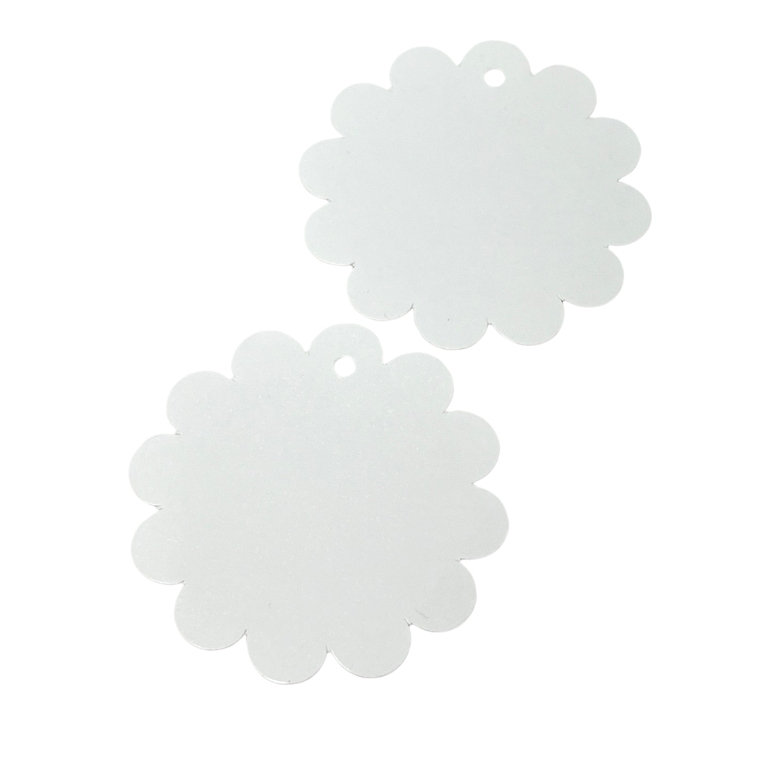 Tag Redonda Ondulada Branca (7,5 x 7,5 cm) - 100 Unidades