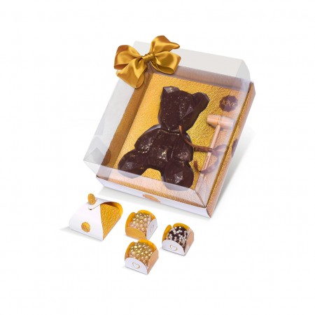 Embalagem Urso Geometric c/ Martelinho Gold 10 unidades