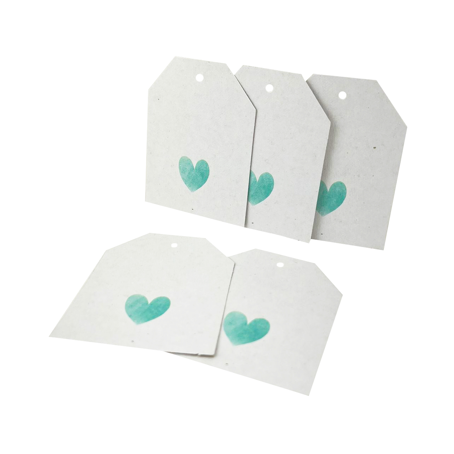 Tag Chanfrada Coração Verde (5 x 7,5 cm) - 100 Unidades
