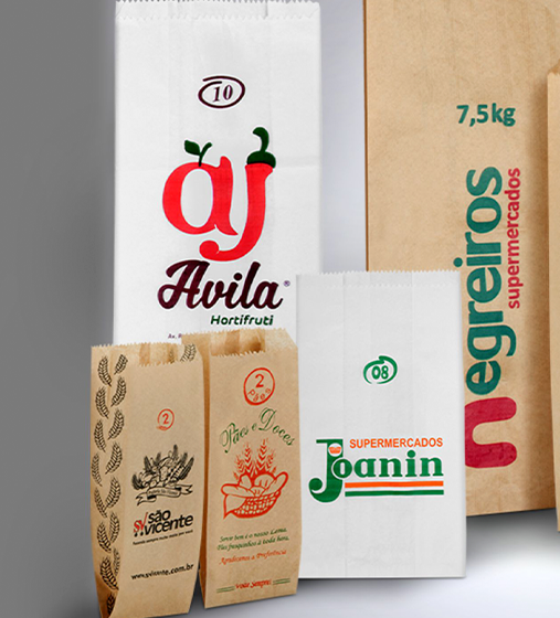 Embalagem Saco de Pão Papel Branco Personalizado - 10 mil unidades