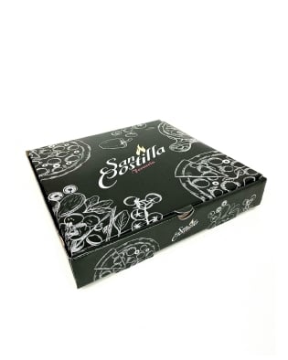 Caixa Pizza quadrada (30 x 30 x 5,5 cm) empastada e conjugada Personalizada