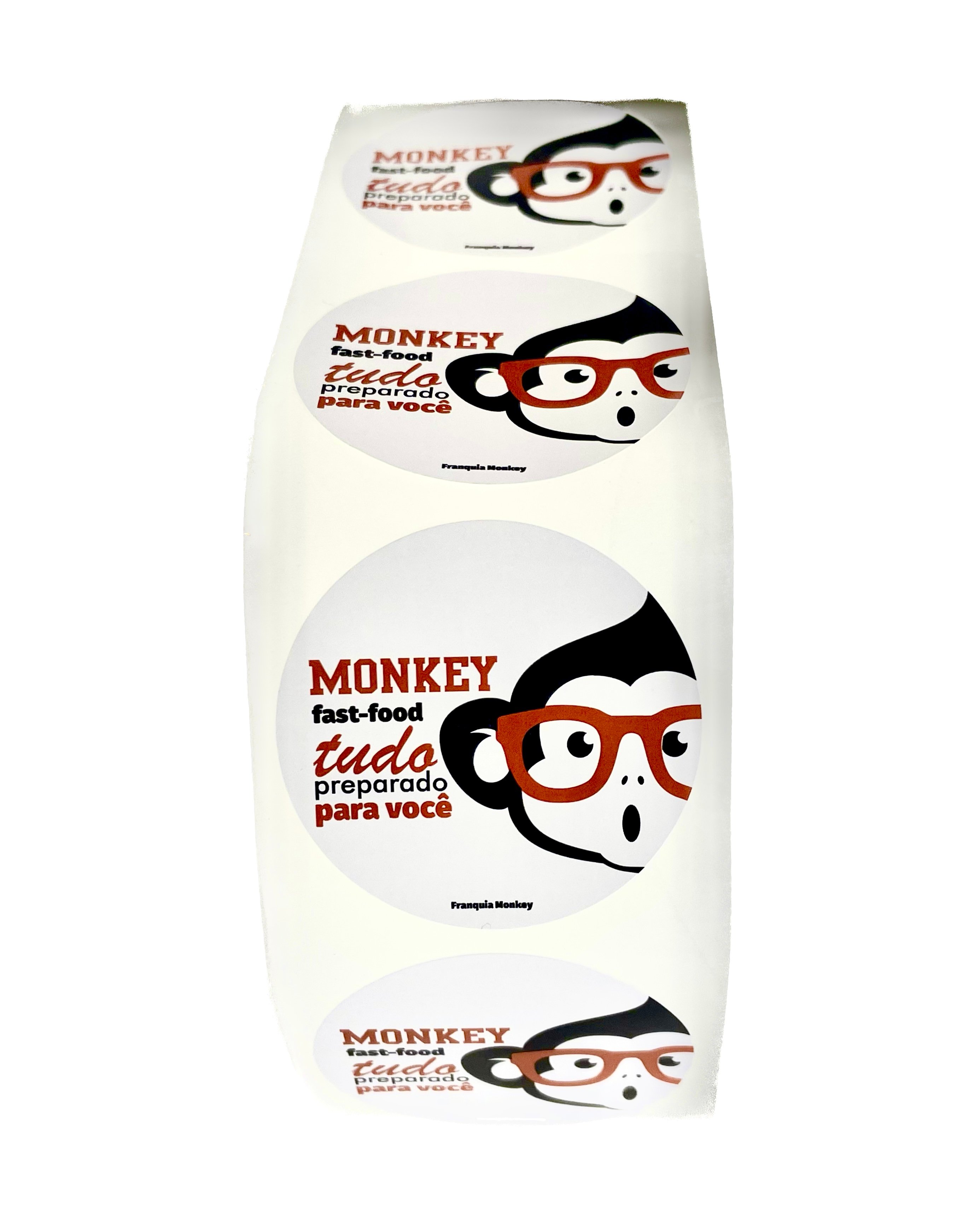 Lacre Adesivo (4 cm) Personalizado 1 Mil - *Exclusivo para franquia MONKEY - Pronta entrega