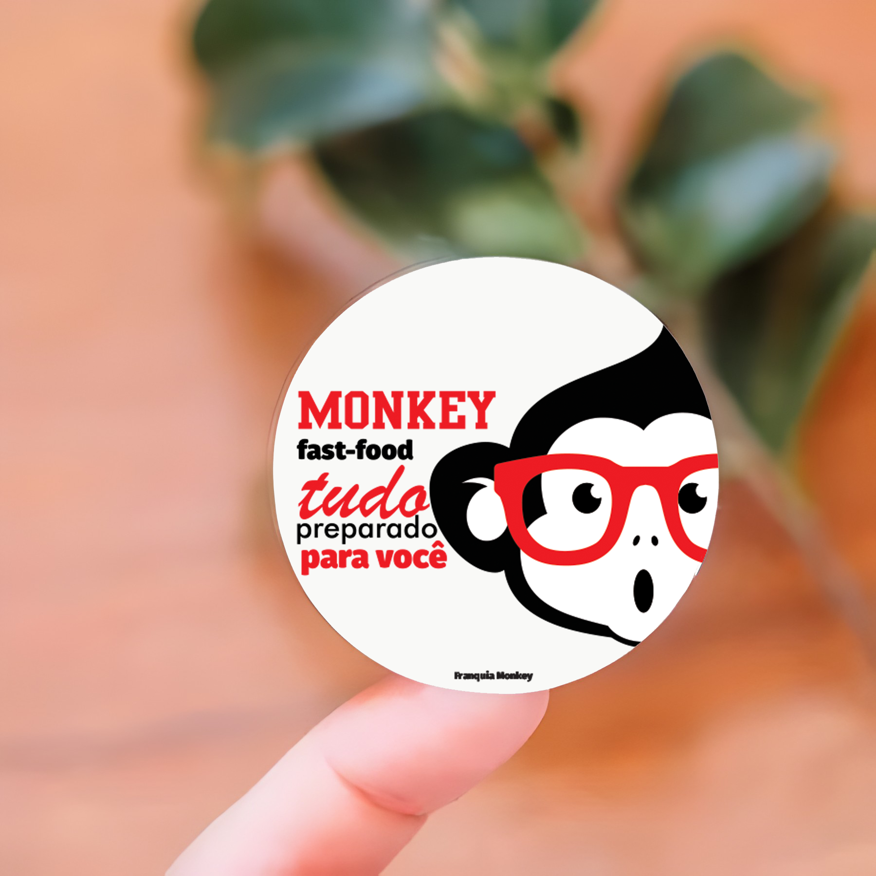 Lacre Adesivo (4 cm) Personalizado 1 Mil - *Exclusivo para franquia MONKEY - Pronta entrega