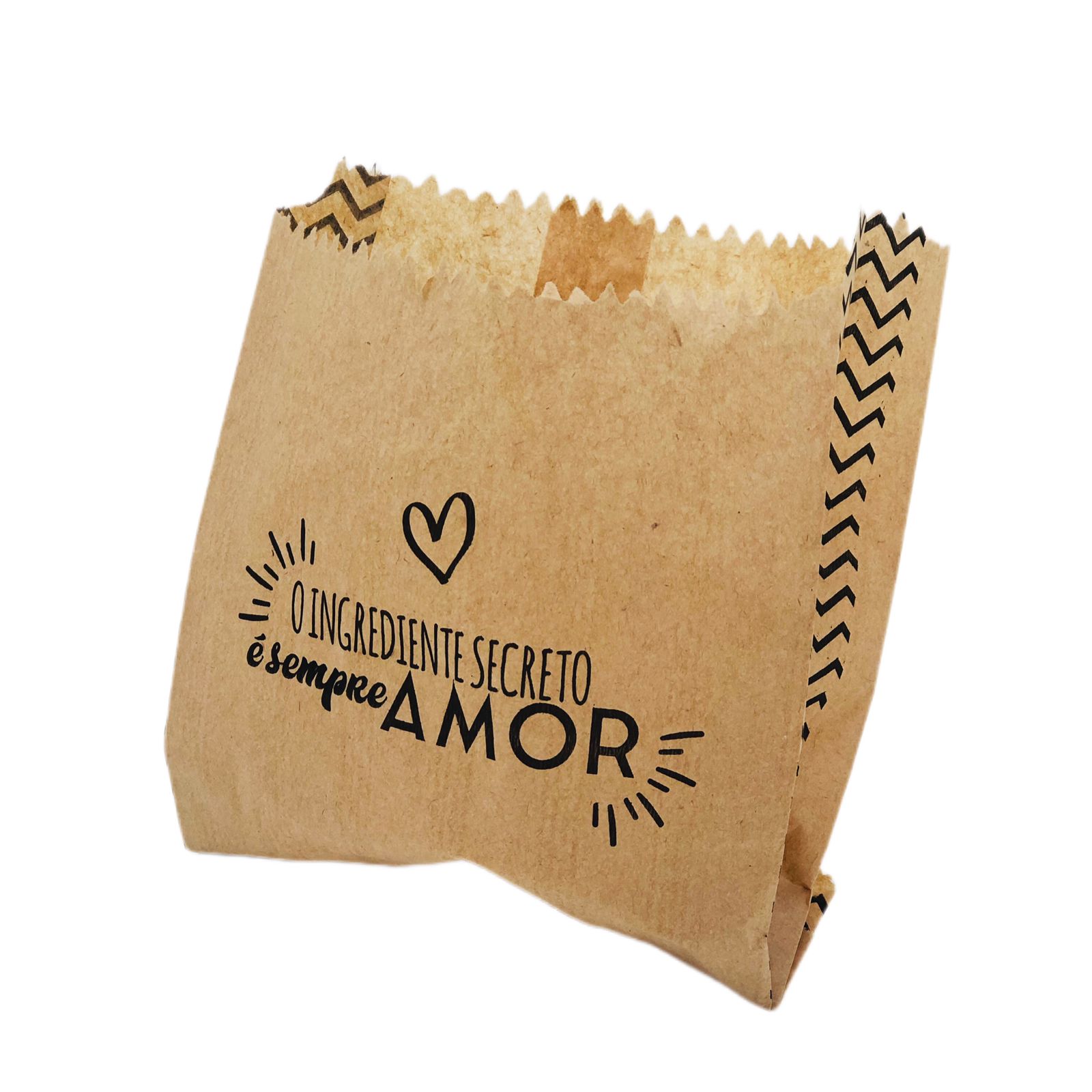 Saquinho Pardo Lanche, porçoes (13 x 5,5 x 15 ) Sempre Amor - 500 unidades