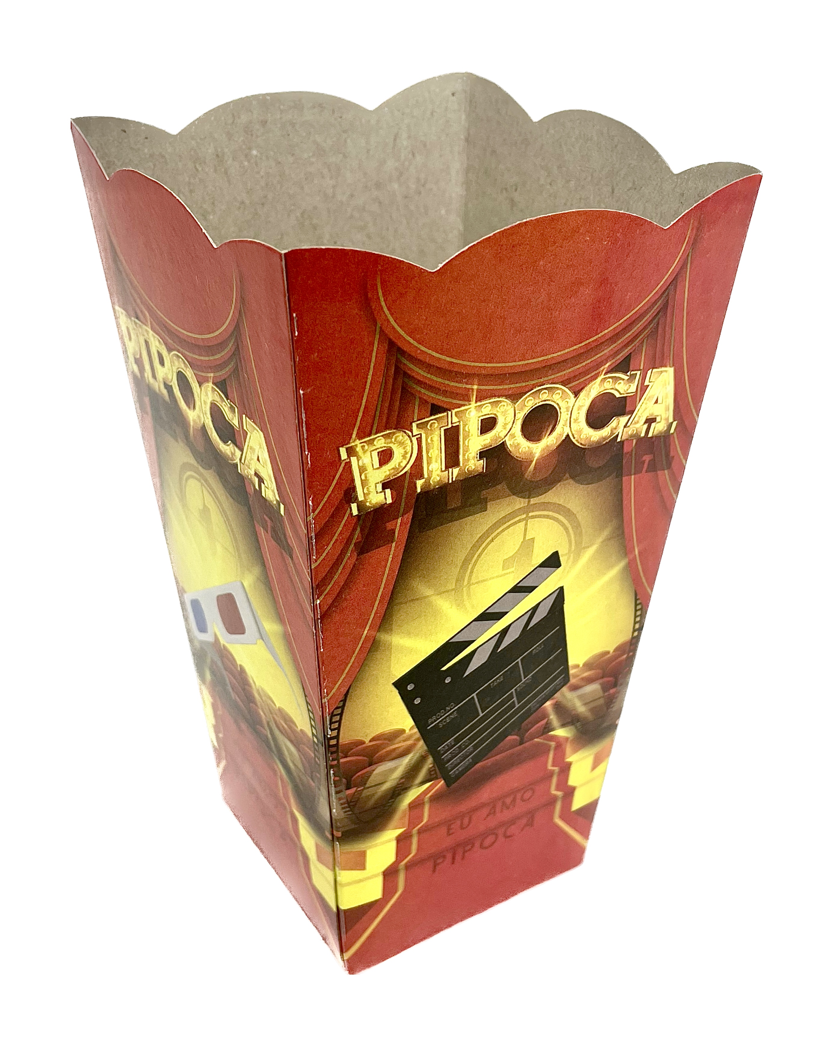 Caixa Pipoca Pequena (8,5 x 6,5 x 16,5 cm) Cinema - 50 Unidades