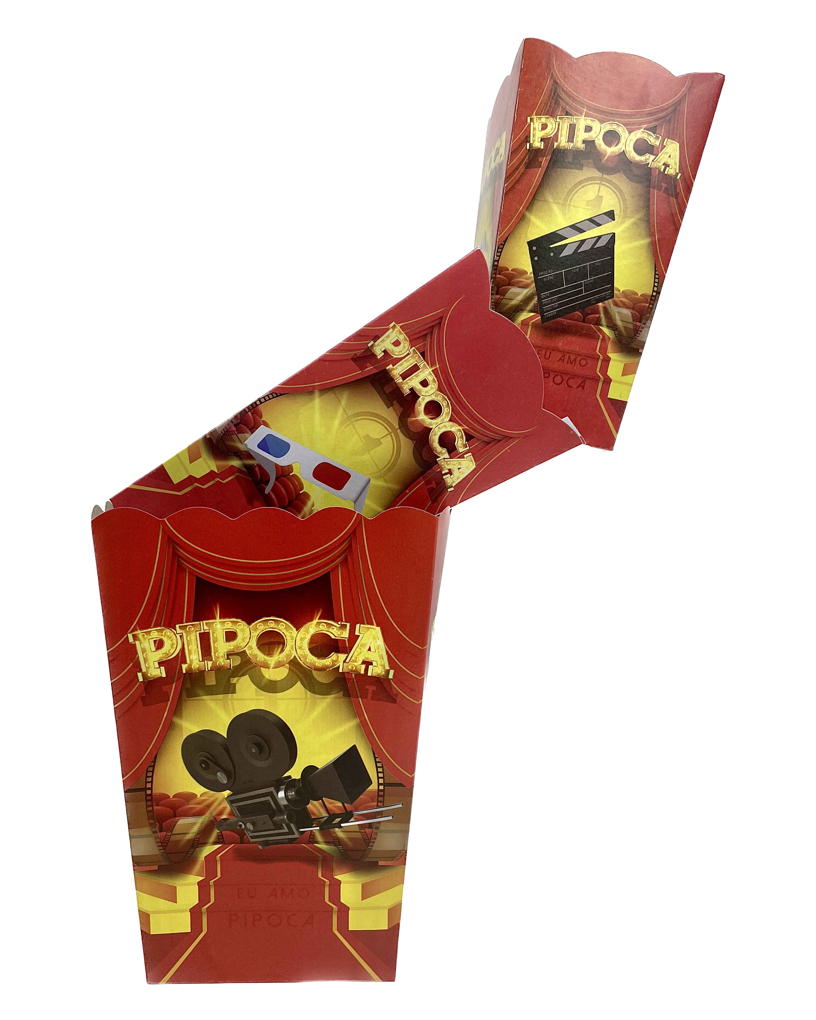 Caixa Pipoca Pequena (8,5 x 6,5 x 16,5 cm) Cinema - 50 Unidades