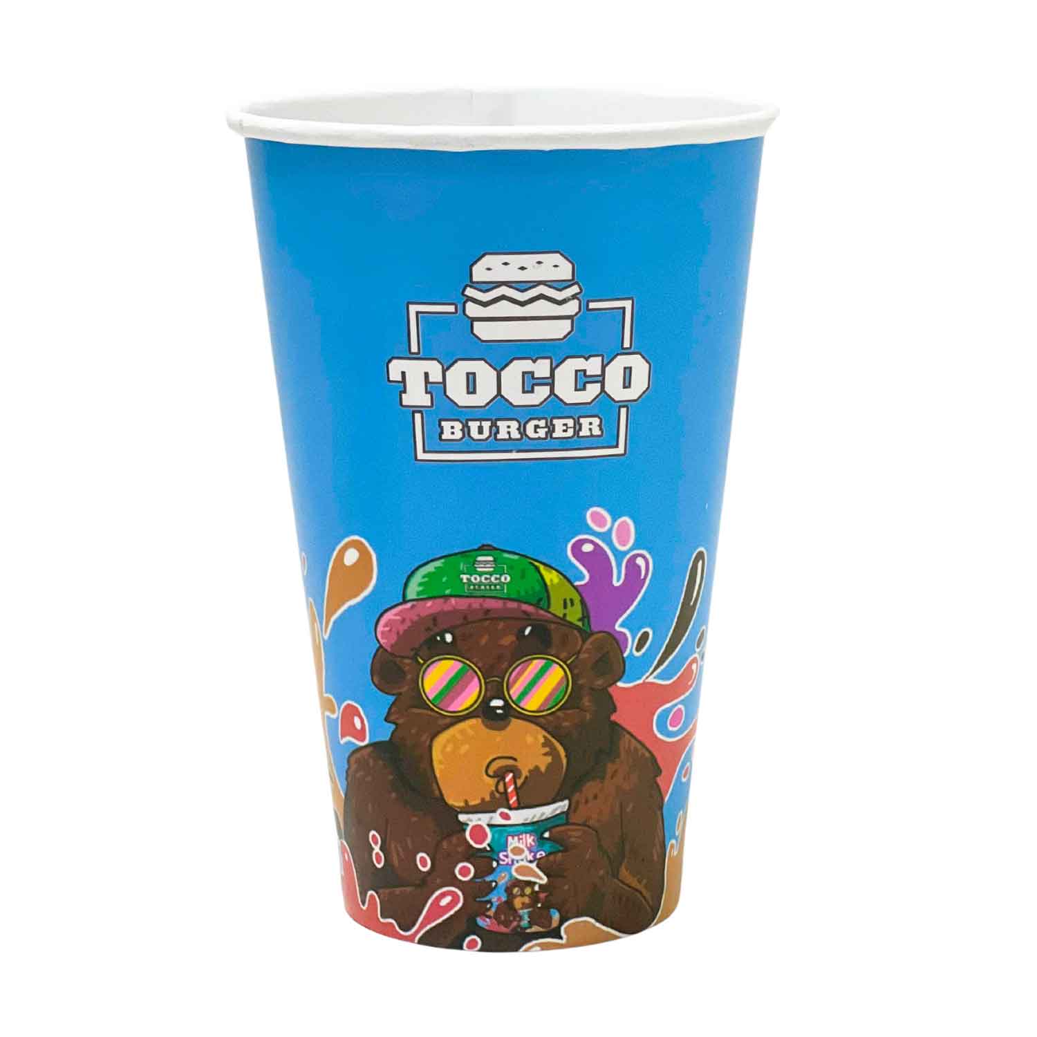 Copo Papel p/ Milk Shake 500 ml Sem Tampa - 640 unid - VENDA SOMENTE PARA FRANQUEADOS TOCCO