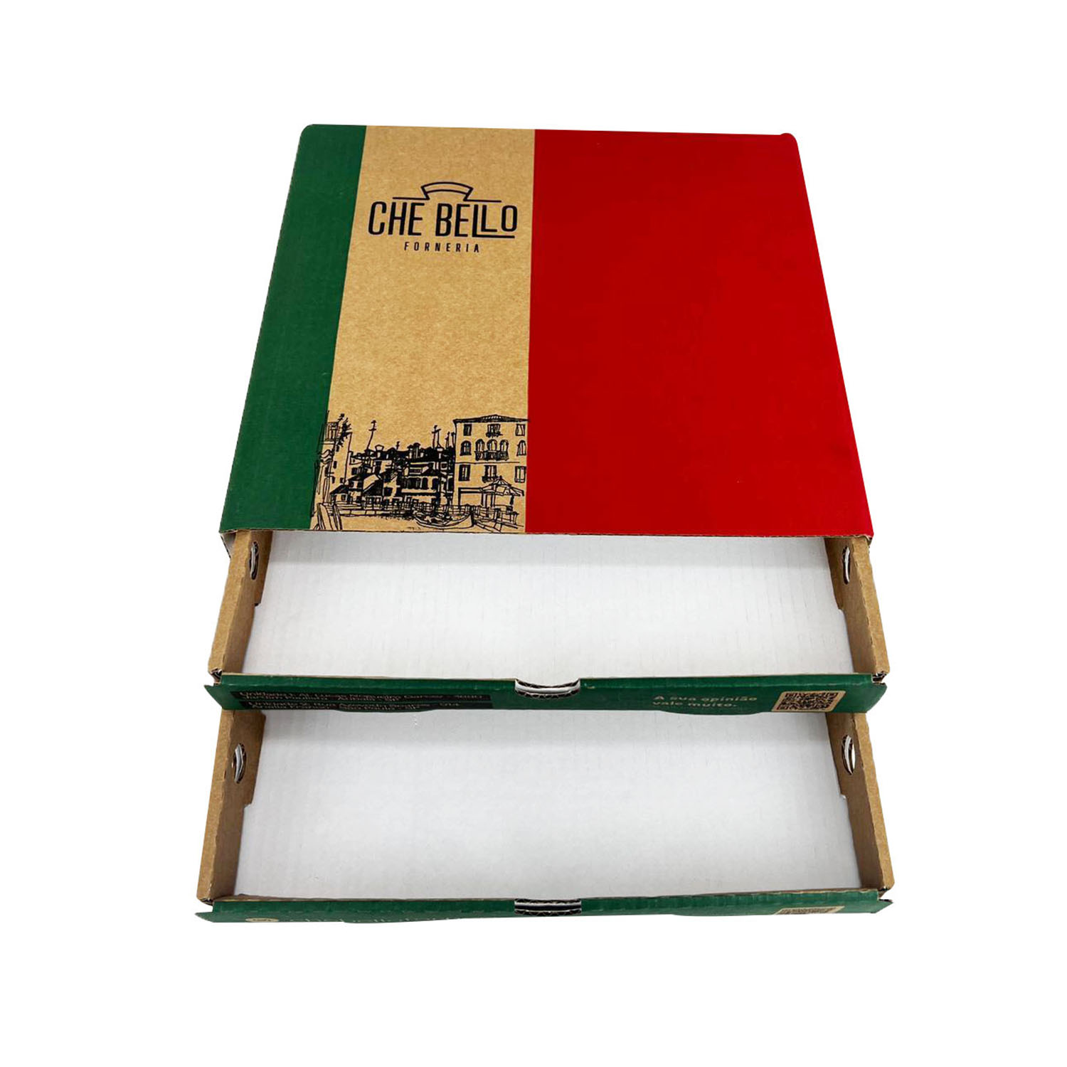 Caixa dupla p/ Pizza Papelão Gaveta (30 x 30 x 8 cm) Personalizada