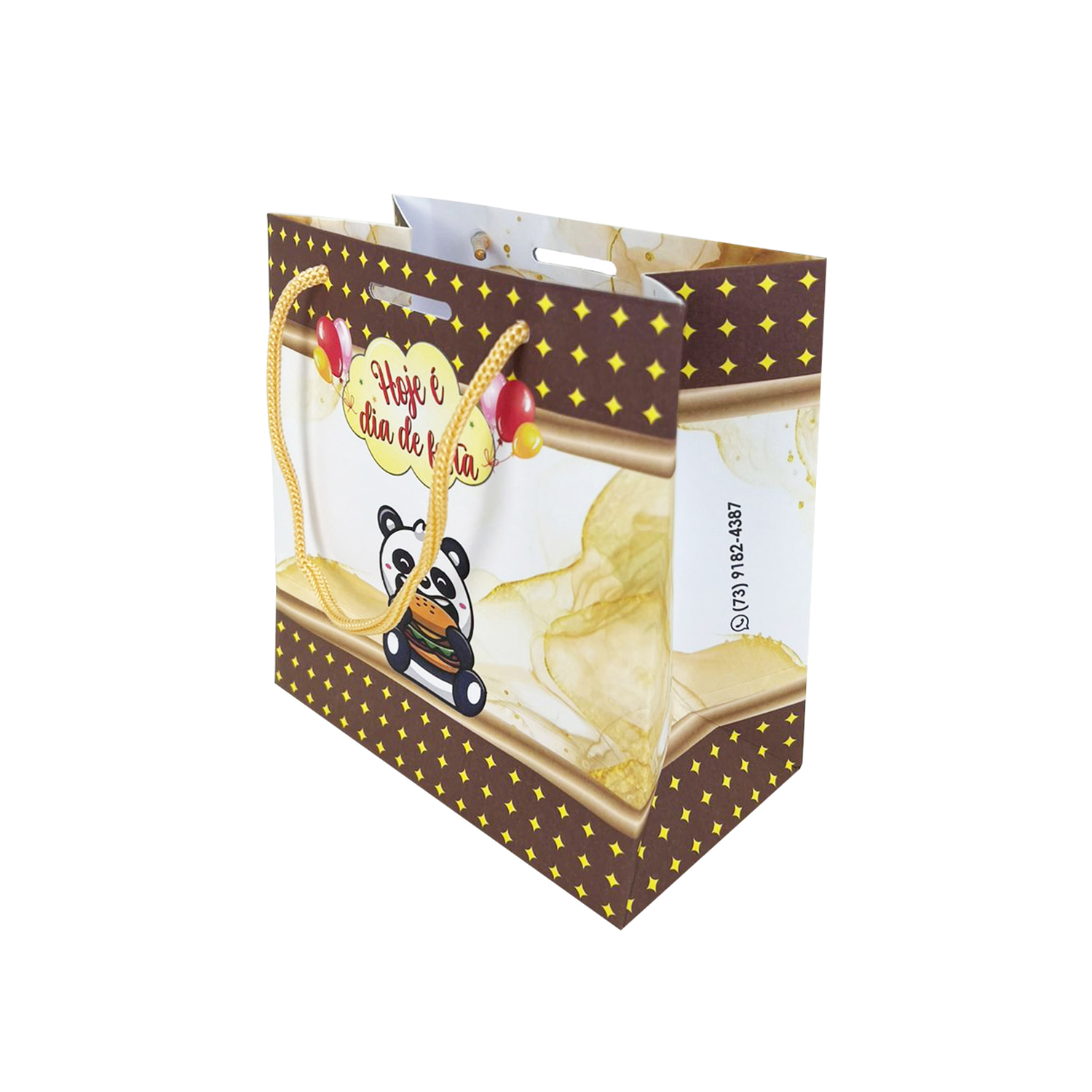 Sacola Offset 180grs c/ Alça (17 x 9 x 17 cm) Personalizada