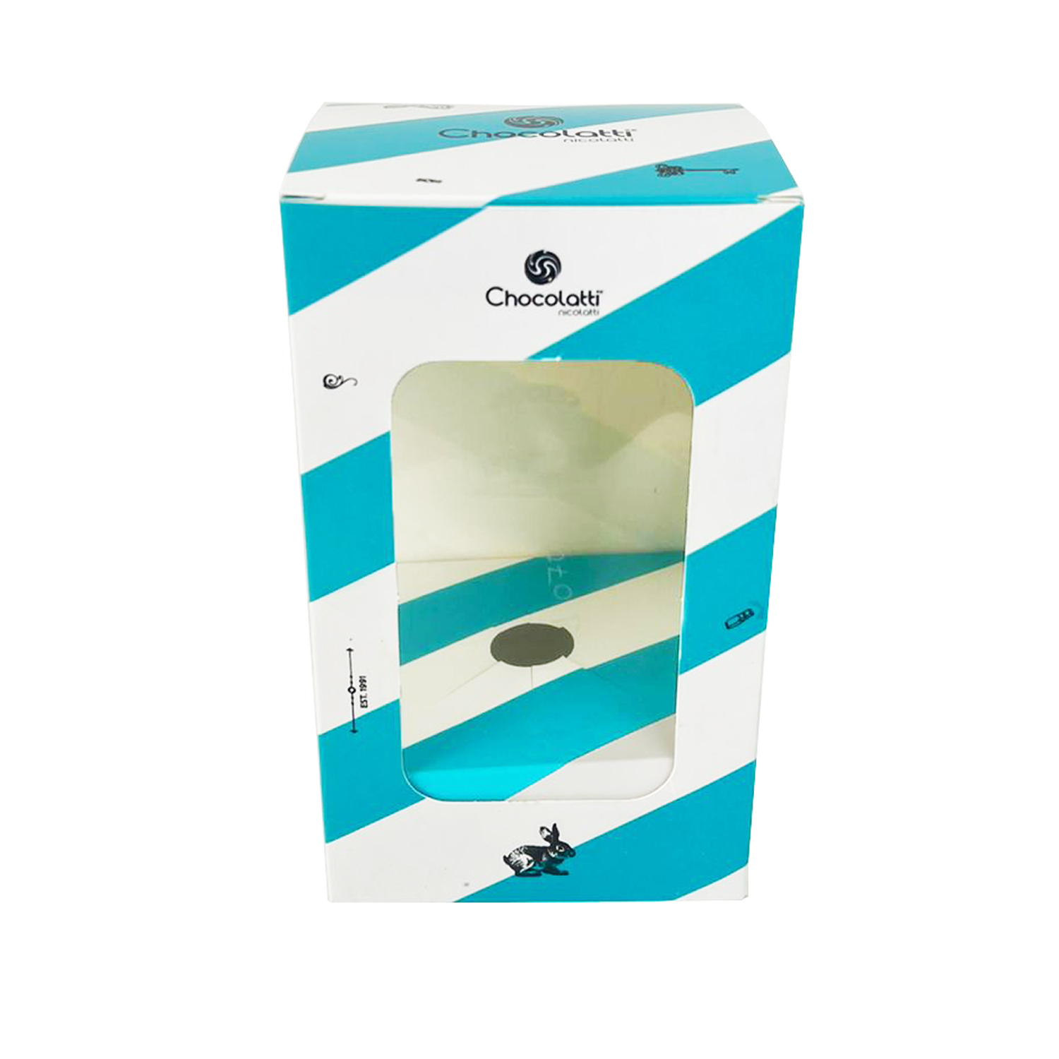 Caixa p/ Ovo de Pascoa c/ Berço e Visor de Acetato (10,5 x 10 x 18 cm) Personalizada