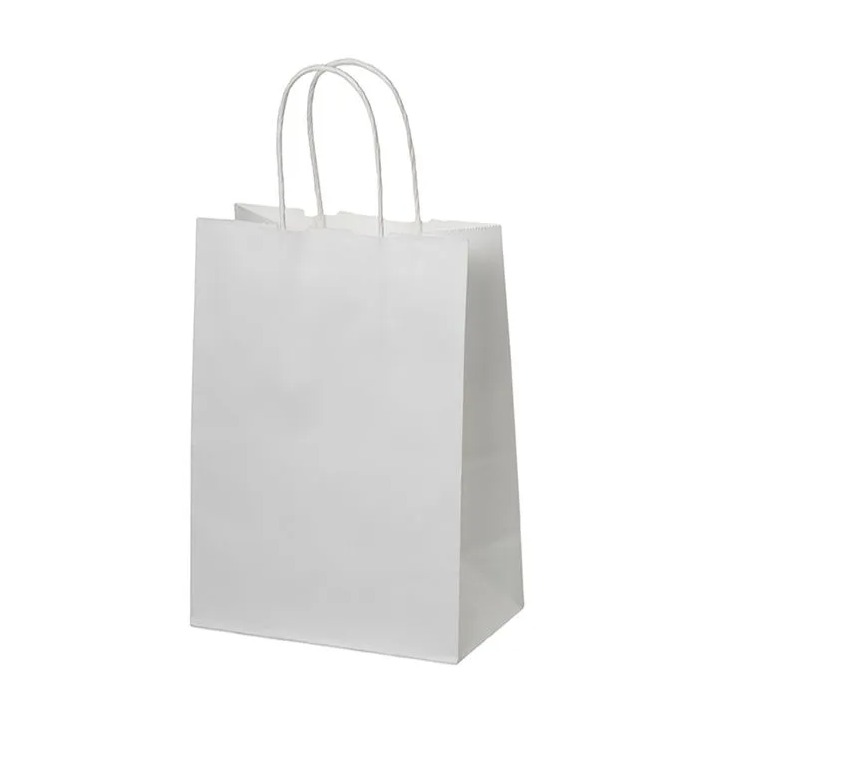 Sacola Kraft Branca (12 x 8 x 18 cm) - 100 Unidades
