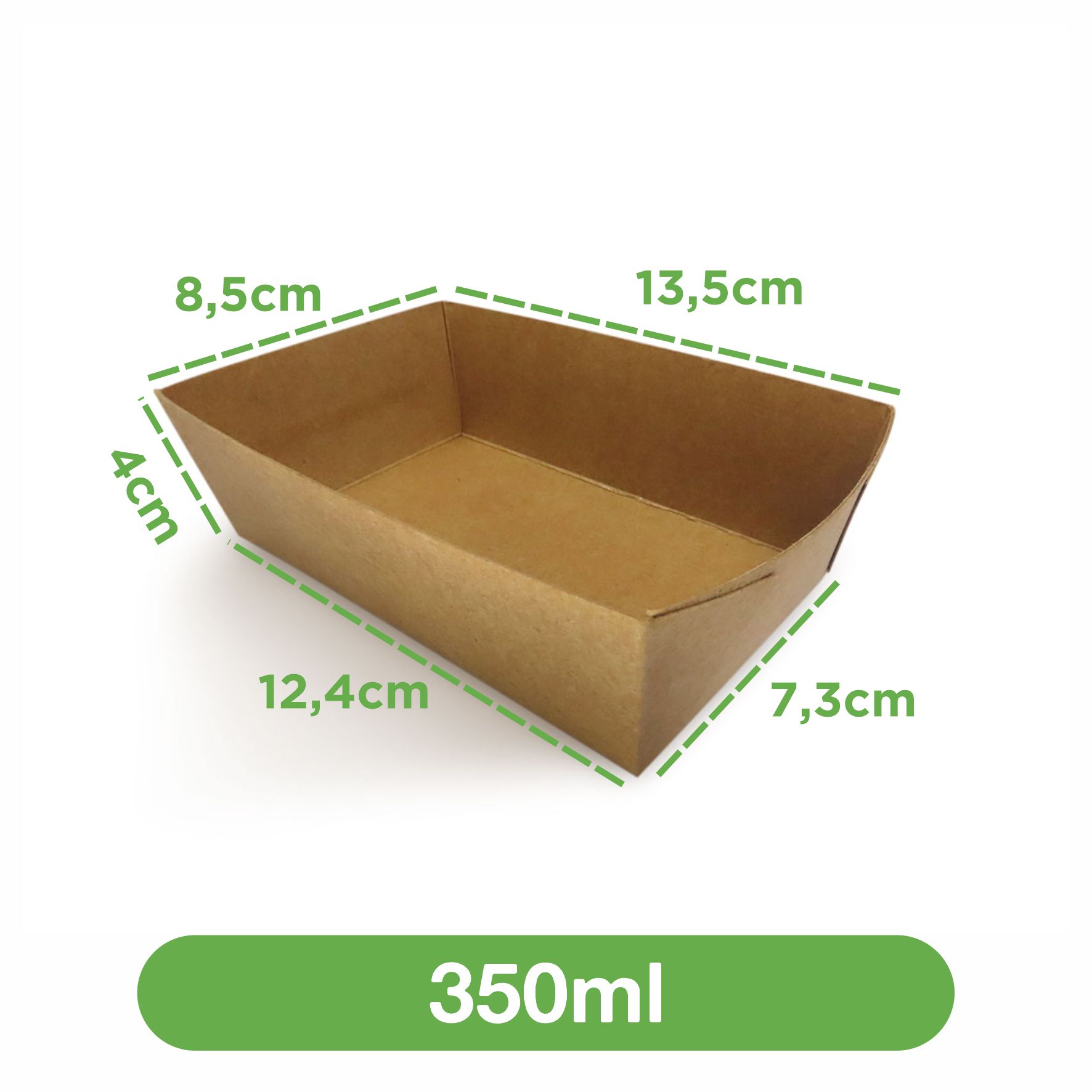 Bandeja Multiuso Kraft 350ml (13,5 x 8,5 x 4 cm) colada - 200 Unidades