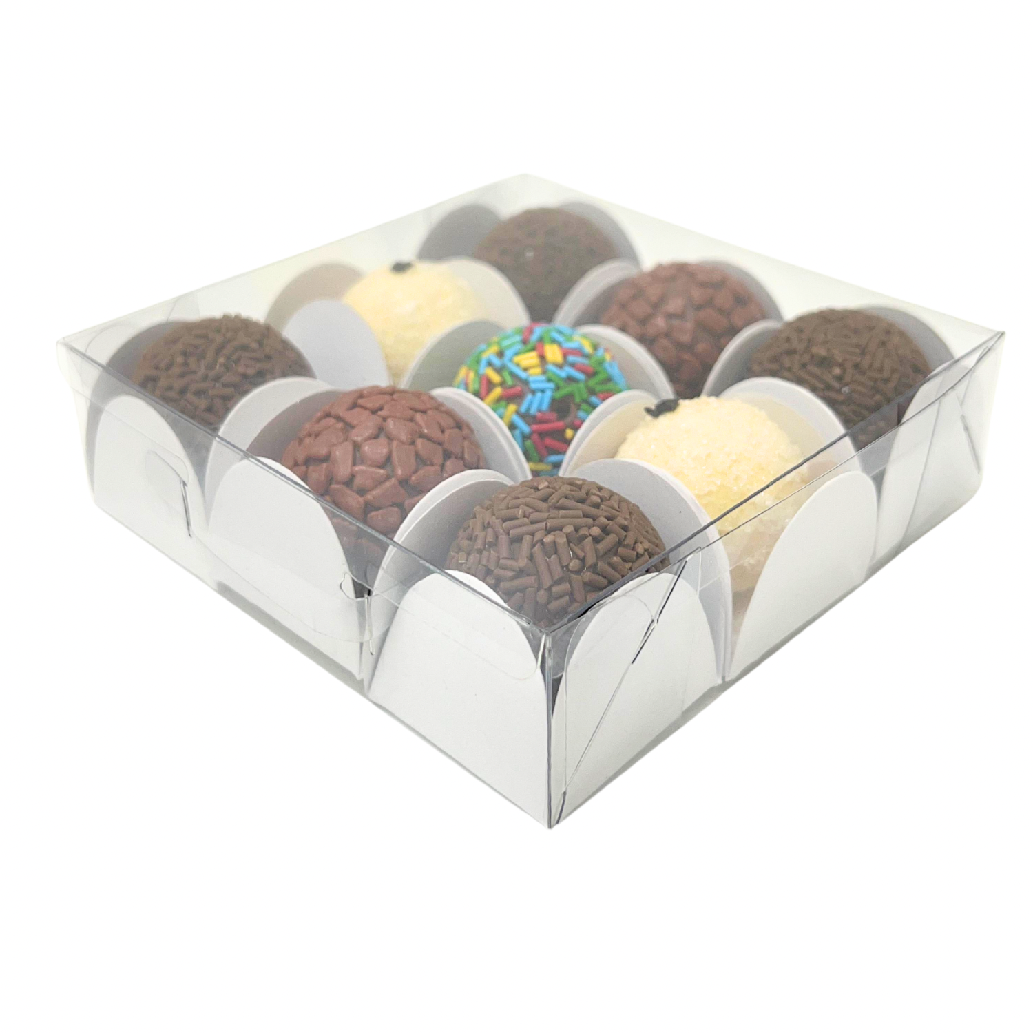Caixa para 4 Bombom, doces N.4 (8 x 8 x 3cm) Branca - 1 unidade