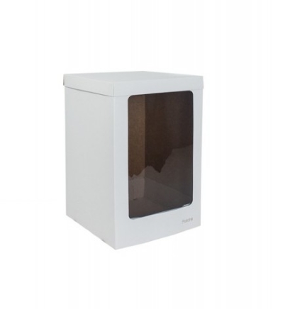 Caixa p/ bolo alto (23 x 23 x 35 cm) com visor - 1 unidade