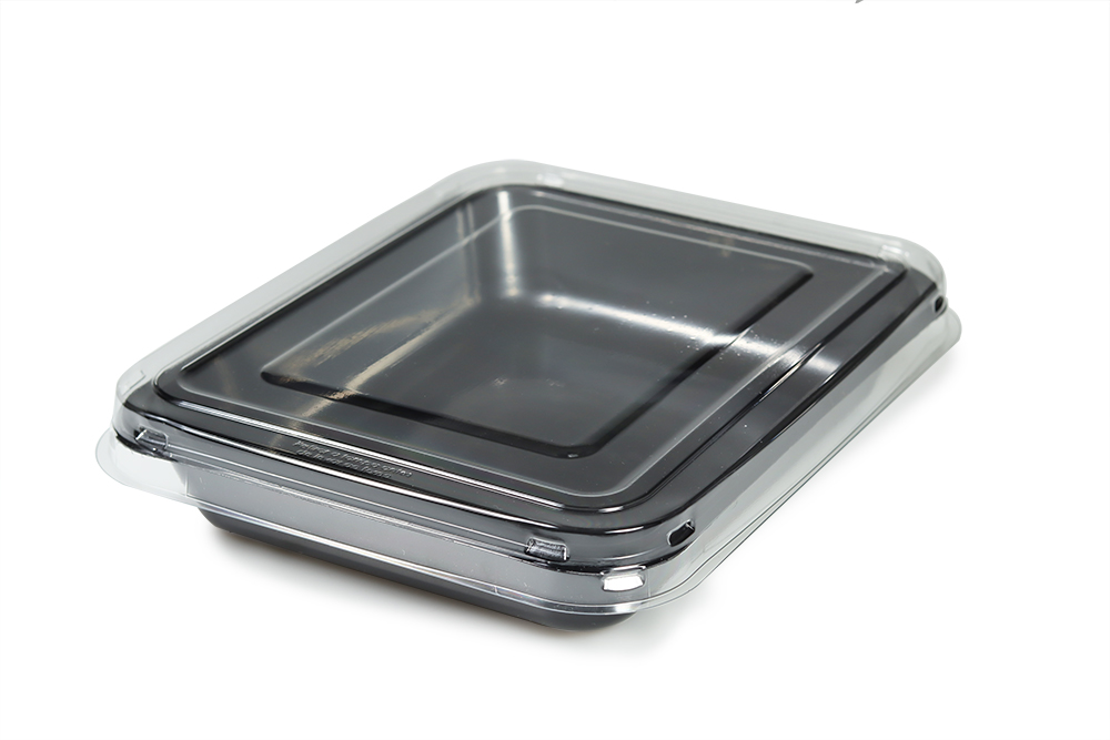 Bandeja Plástica Forneavel c/ tampa (1000ml) Preta G201 - 75 Unidades