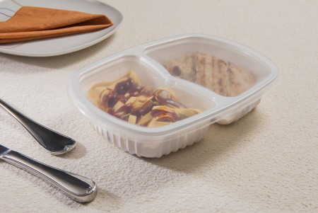 Embalagem Marmita de plastico Refeição 02 Divisórias (1.150ml) - 100 unidades