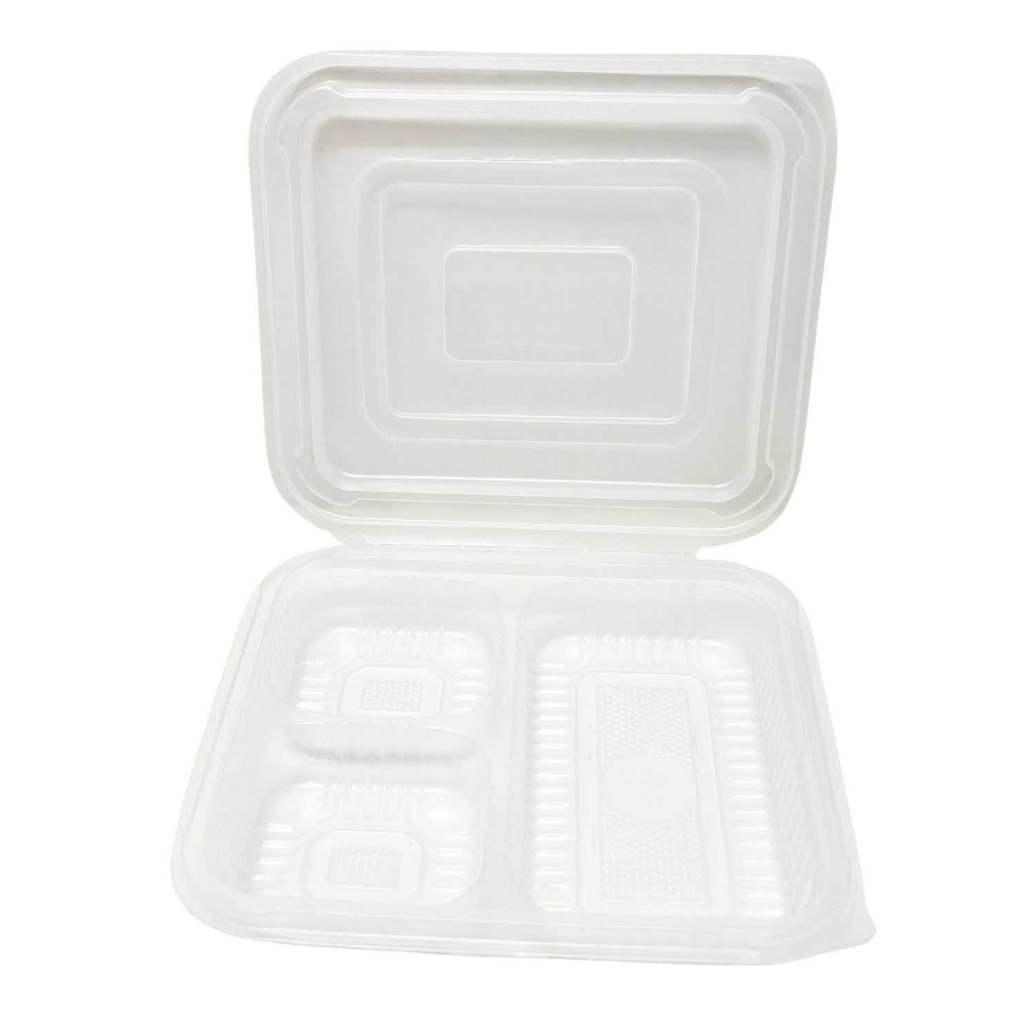 Embalagem Marmita Plastico freezer microondas c/ 3 divisórias e tampa (810ml) G323 - 100 unidades
