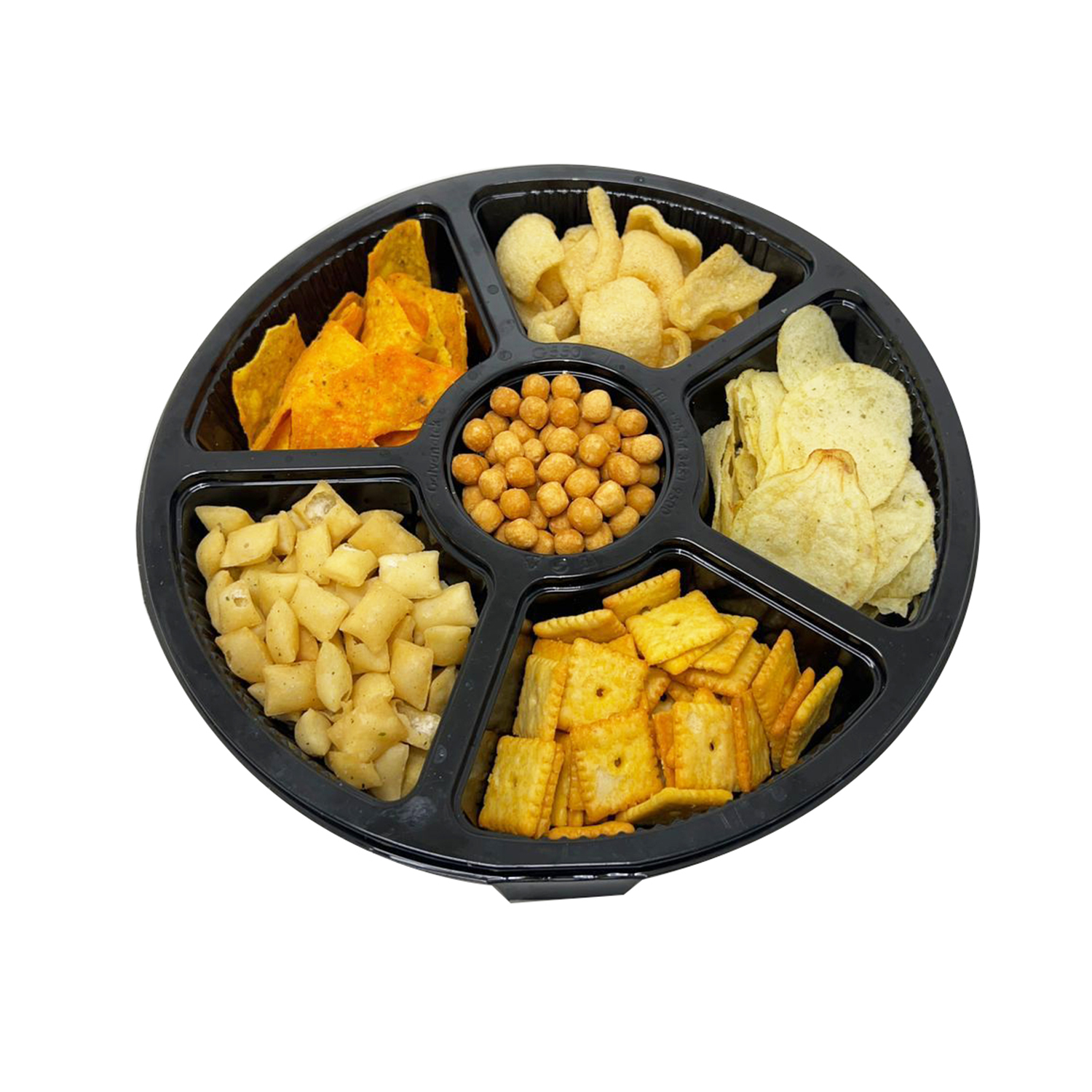 Bandeja Petisqueira Plastico c/ 5 divisórias (1000ml) G550 base preta - 50 unidades