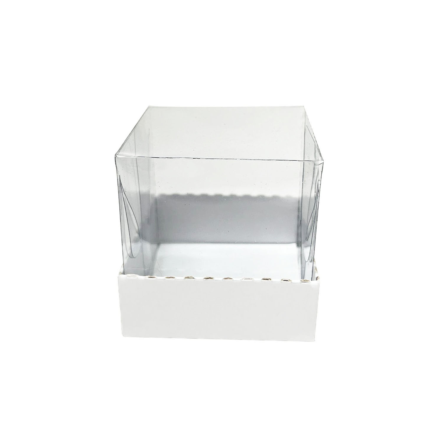 Caixa p/ mini bolo com tampa de acetato (6 x 6 x 6 cm) - 25 unidades