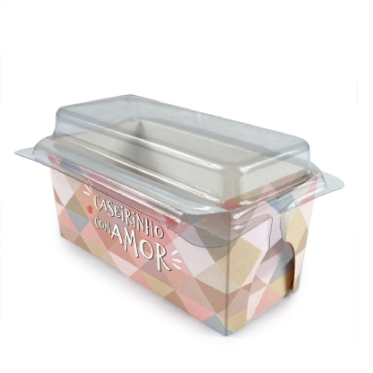 Forma Forneável, Caseirinho, Bolo 100g c/ Tampa Com Amor - 100 Unidades