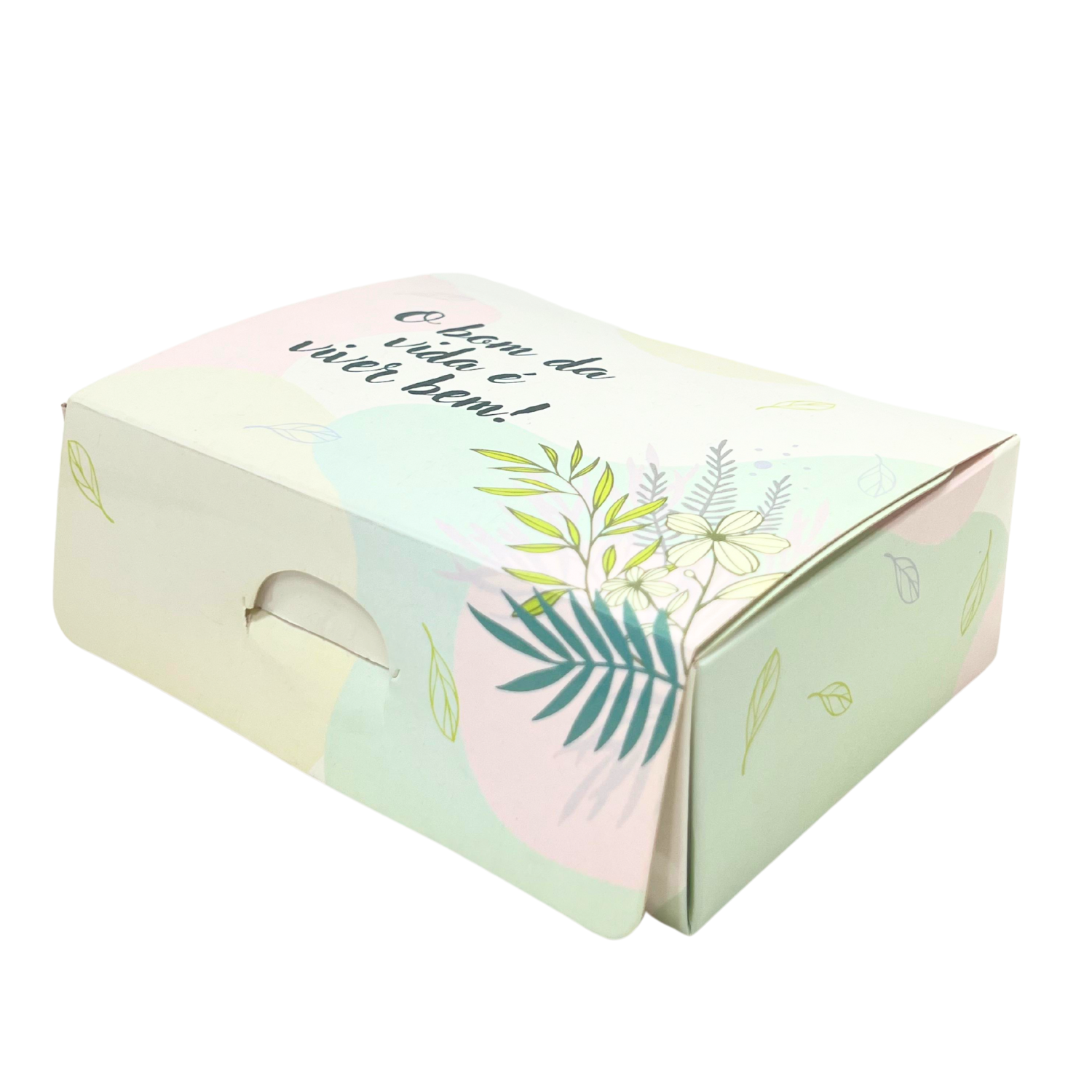 Embalagem com aba (15 x 10 x 5cm) Viver Bem – 50 unidades