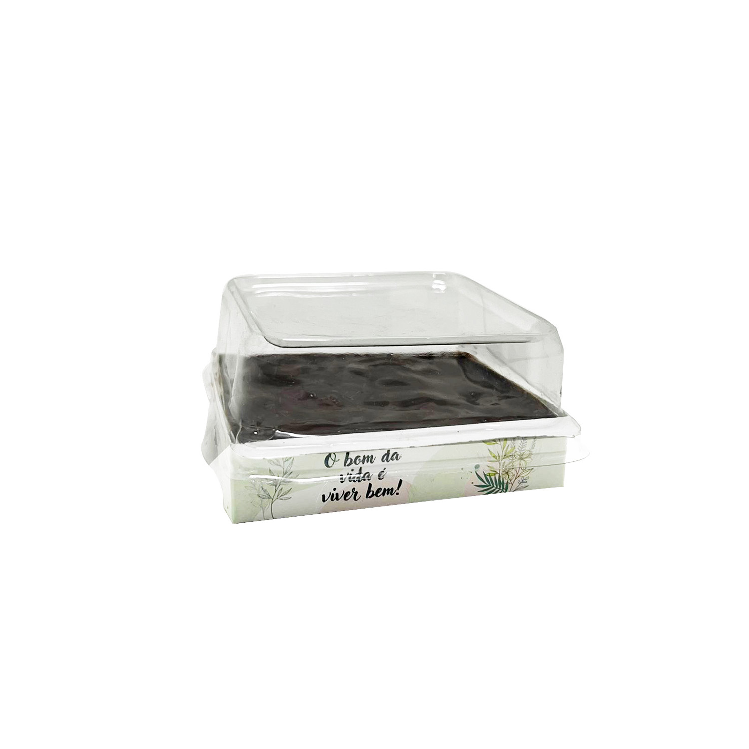 Forma forneavel para Brownie (8,5 x 7 x 2 cm) c/ Tampa Pet - 100 unidades