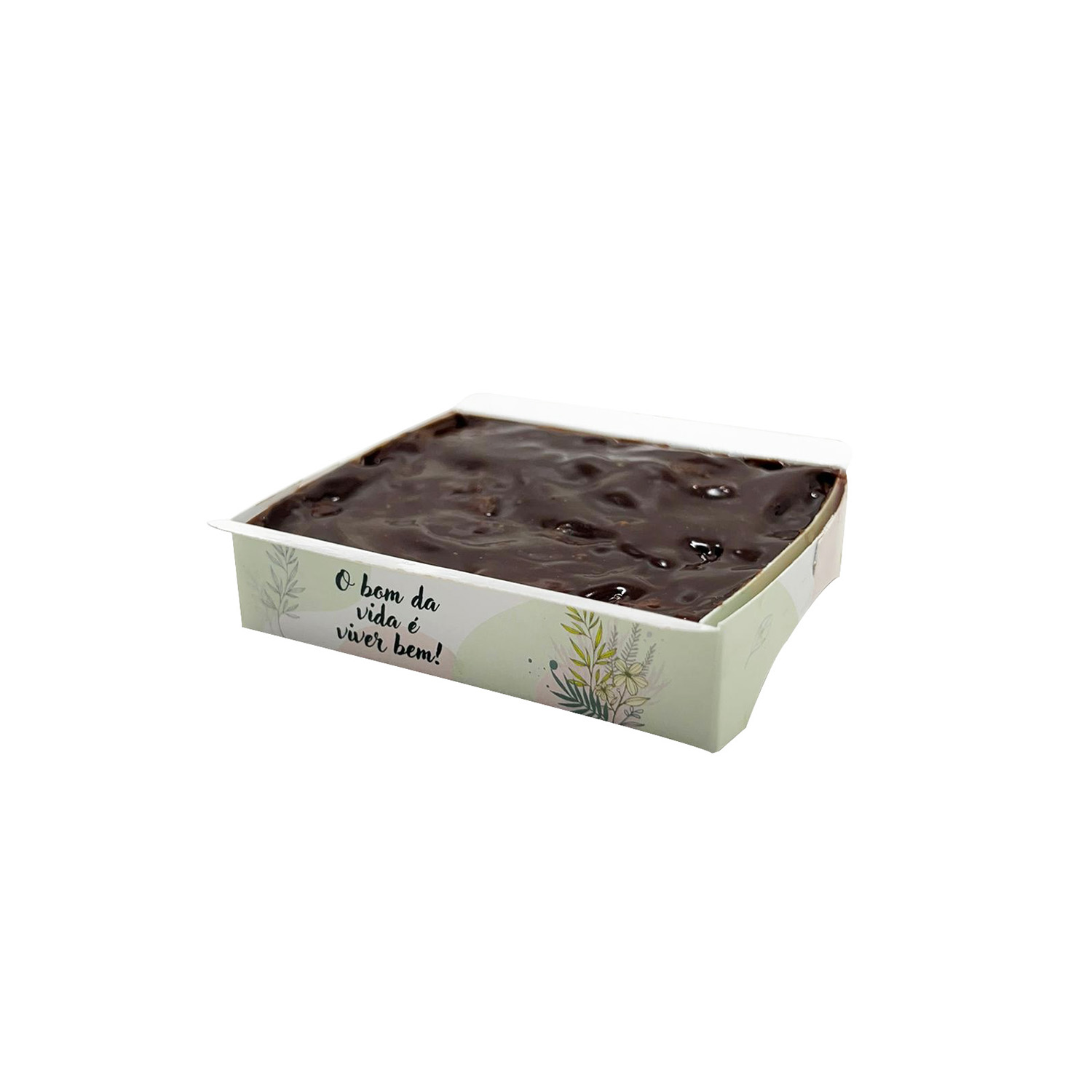 Forma forneavel para Brownie (8,5 x 7 x 2 cm) c/ Tampa Pet - 100 unidades