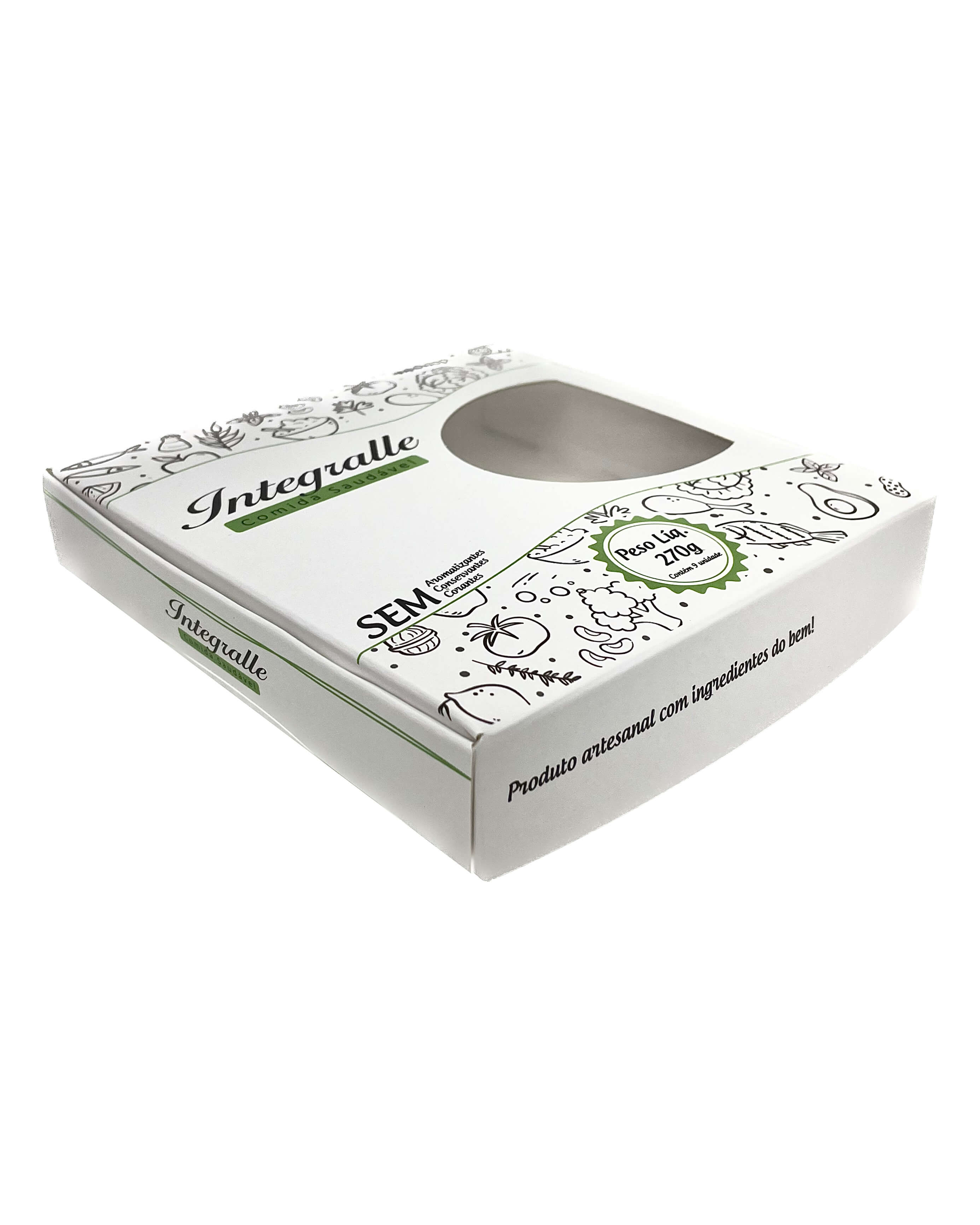 Caixa Multiuso p/ Diversos Alimentos (15 x 15 x 2,8 cm) Plastificada c/ Visor Personalizada