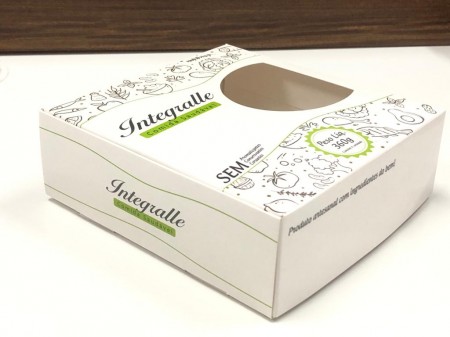 Caixa Multiuso p/ Diversos Alimentos (15 x 15 x 5 cm) Plastificada c/ Visor Personalizada