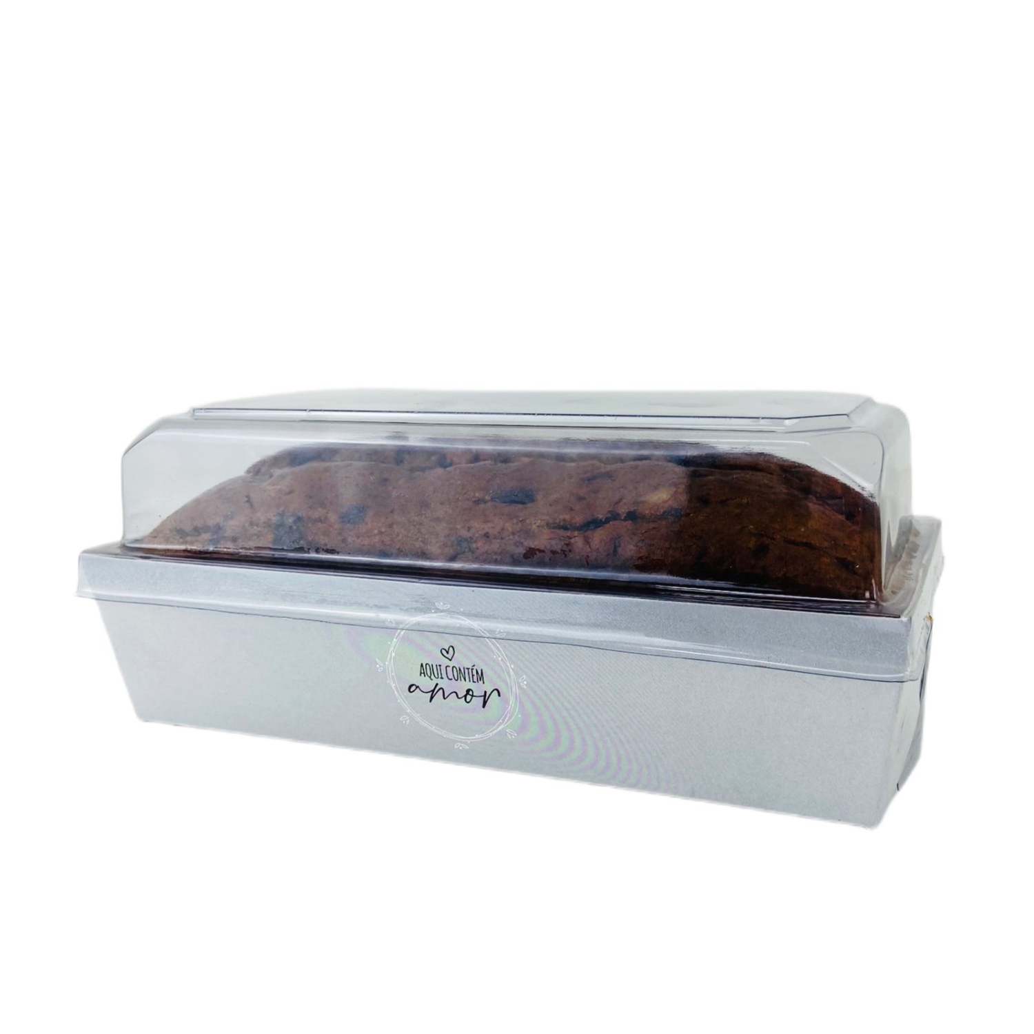 Embalagem Forneavel Delivery (600 ml) Bandeja e tampa Plastico Cinza Contem Amor - 50 unidades