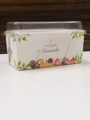 Forma Forneável Bolo Inglês Caseirinho 100gr s/ Tampa (11,5 x 5,5 x 5 cm) Personalizada