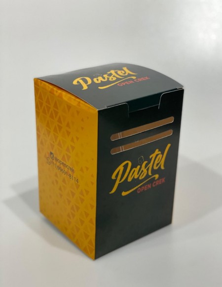 Embalagem p/ Pastel aberto (10 x 10 x 15 cm)  Personalizada