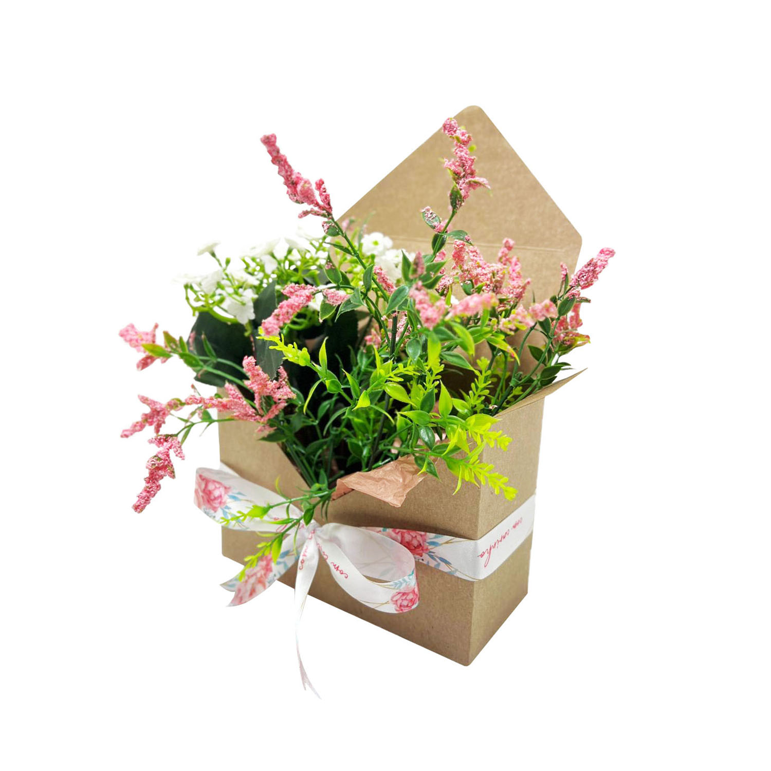 Caixa Para Flores Tipo Envelope Kraft (18 x 8 x 13 cm) - 50 Unidades