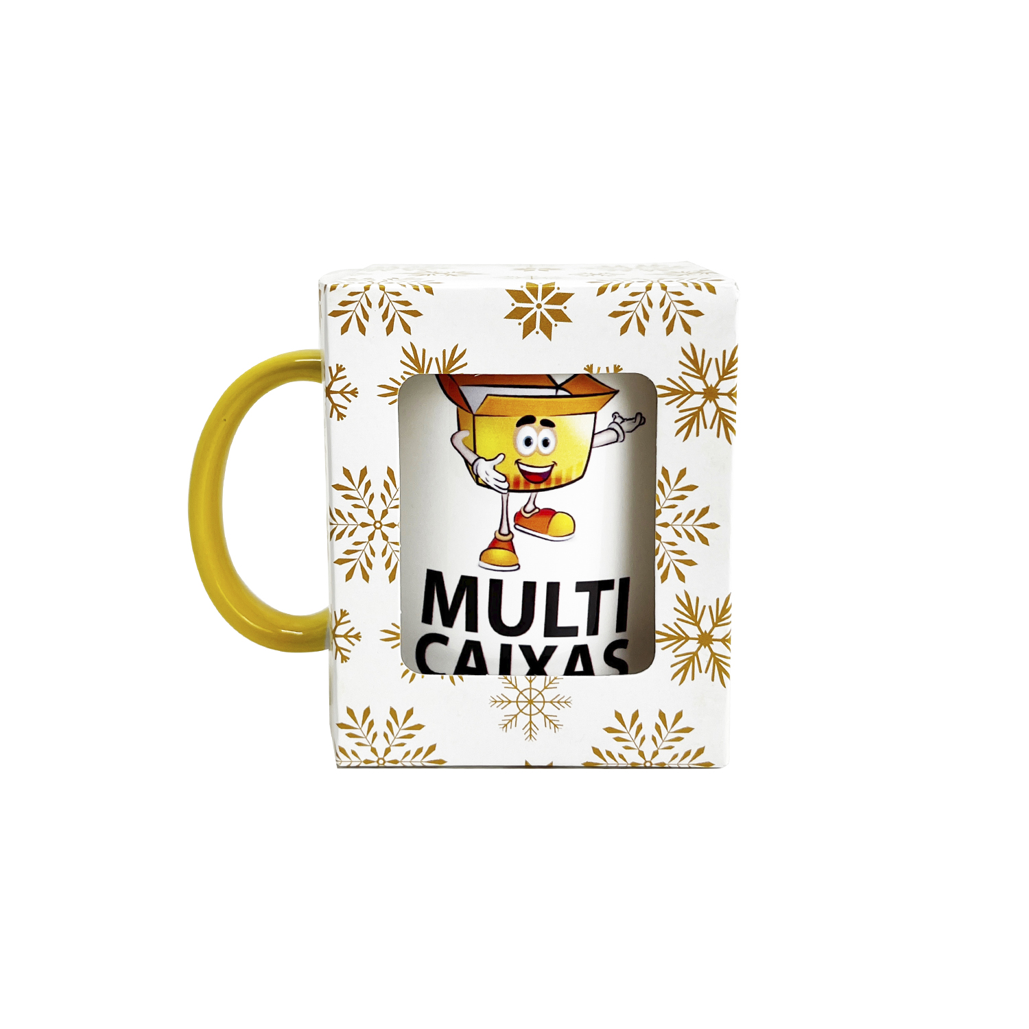 Embalagem Caixa p/ Caneca Flocos de Ouro (10,5 x 9 x 8,5 cm) - 50 unidades