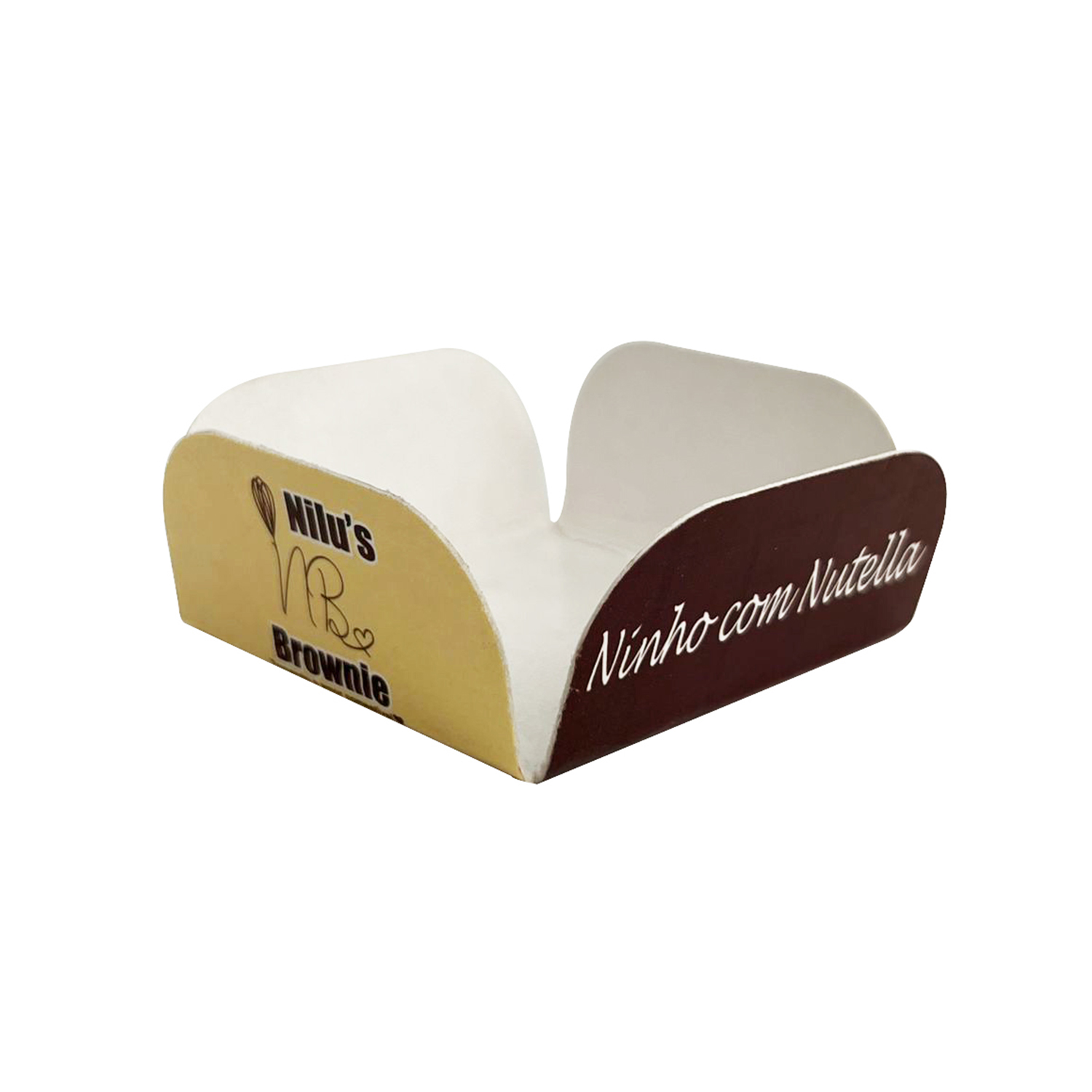 Forminha Berço p/ Brownie , Palha Italiana (5 x 5 x 2,5 cm) Personalizada