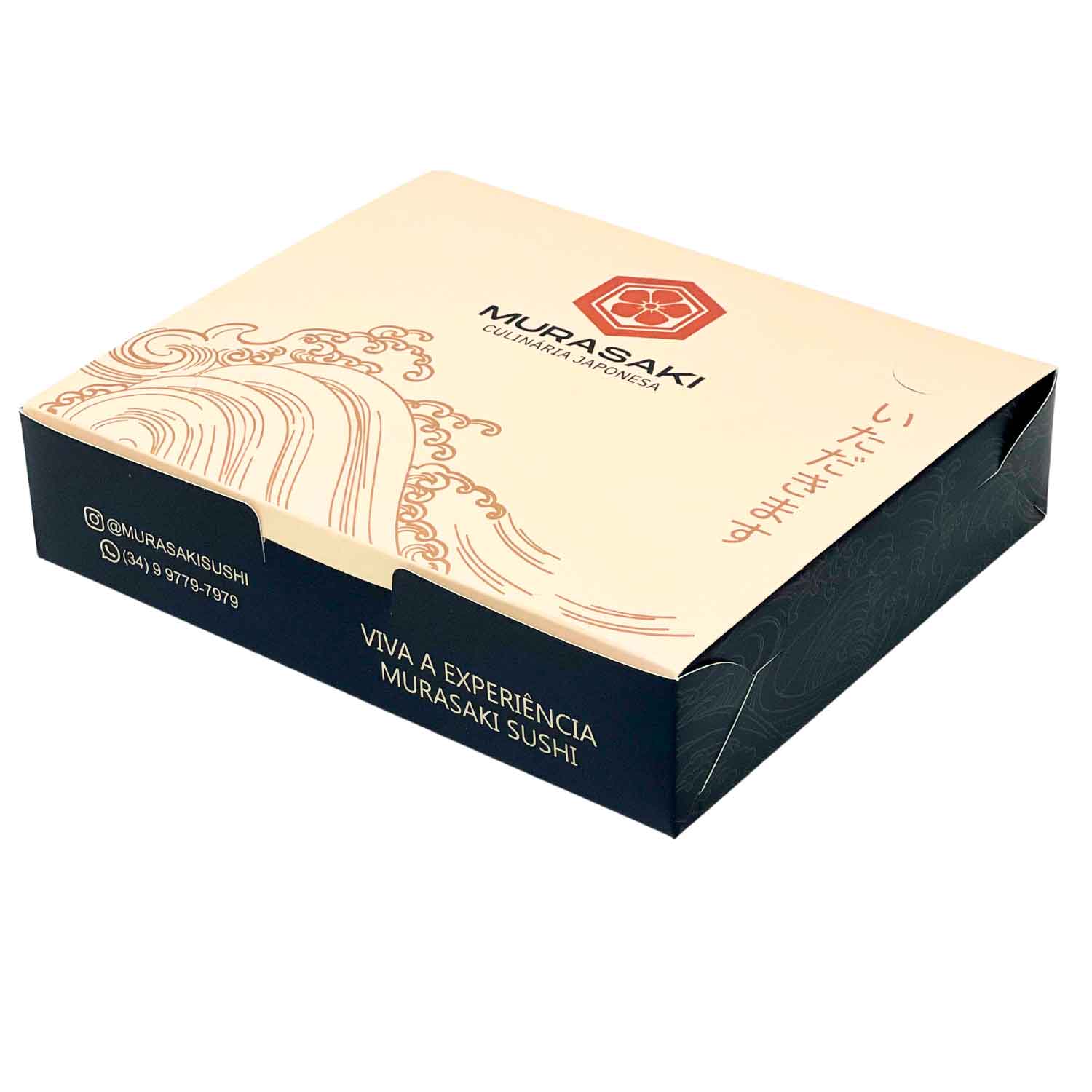 Embalagem p/ sushi, sashimi e combinados (18 x 15 x 4 cm) laminação interna Personalizado