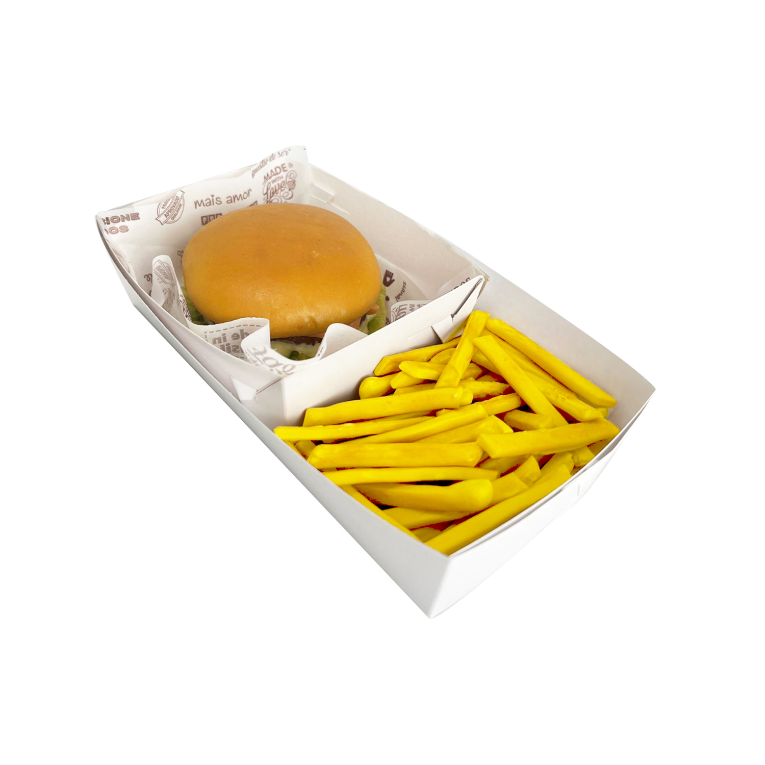 Berço para Bandeja Plastificado (12x9x5 cm)  - 100 unidades - Compátivel para uso com a Bandeja 20x9x5 cm