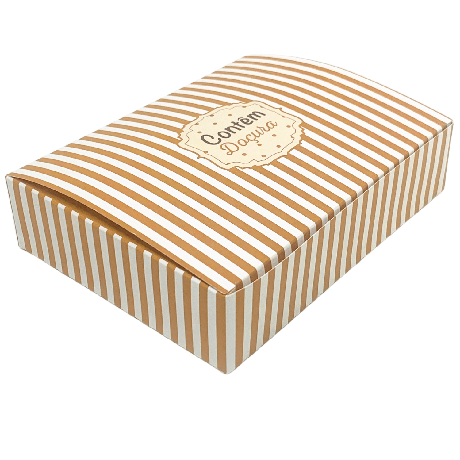 Caixa Brigadeiro p/ 12 doces c/ berço Dourado Doçura - 100 unidades