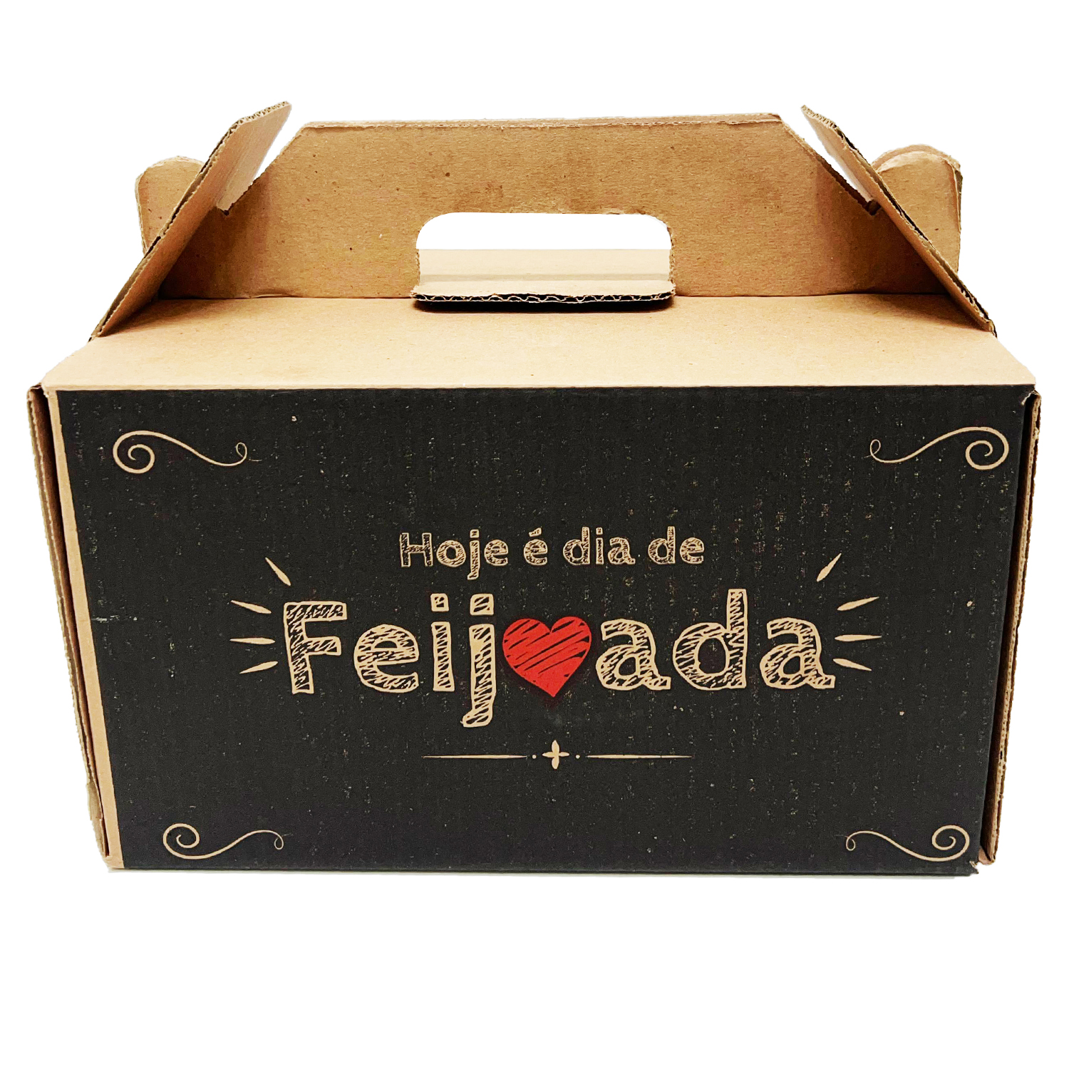 Caixa papelão p/ Transporte Alimentos marmitas / feijoada PRETA  (28 x 19 x 16,5 cm) - 50 unidades
