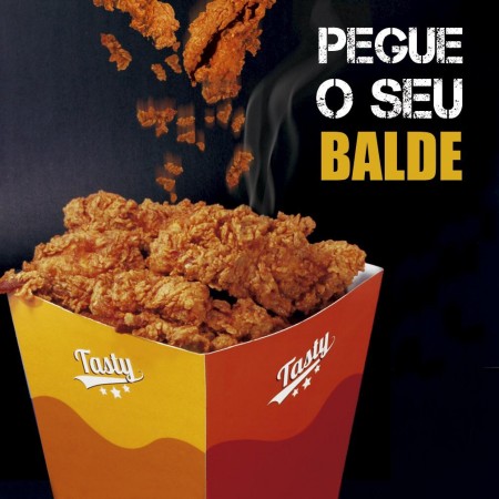 Embalagem Balde Aberto p/ Frango, frituras Tasty 600ml (9 x 9 x 11,5 cm) - 100 unidades
