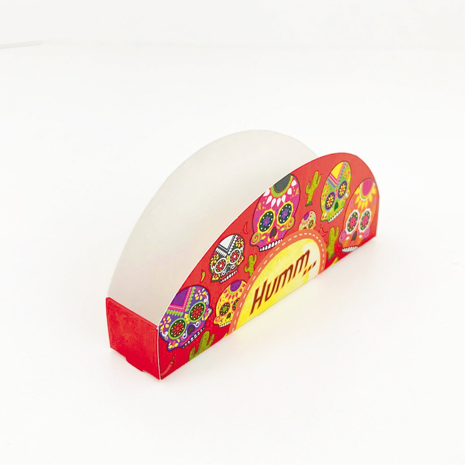 Embalagem Caixa para Tacos, Tapioca, Wafle (15,5 X 2,5 X 7 cm) - 100 unidades