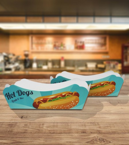 Embalagem Hot Dog (18,5 x 7 x 5,6 cm) Retrô -100 Unidades