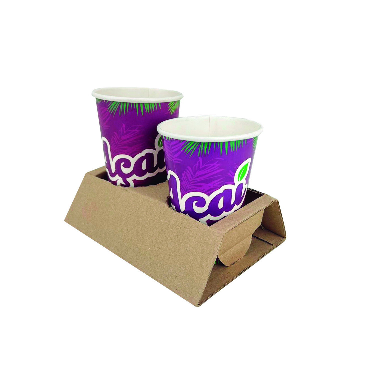 Suporte Porta Copos Papelão para 2 Copos Delivery - 100 Unidades